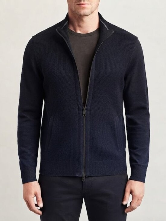 Ted Baker Other - Ted Baker Navy Full-Zip Knit Sweater